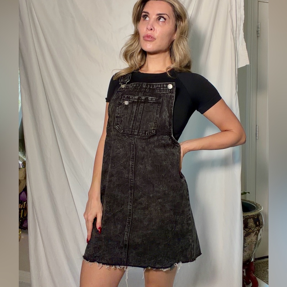 Wild Fable Charcoal Denim Overall Dress